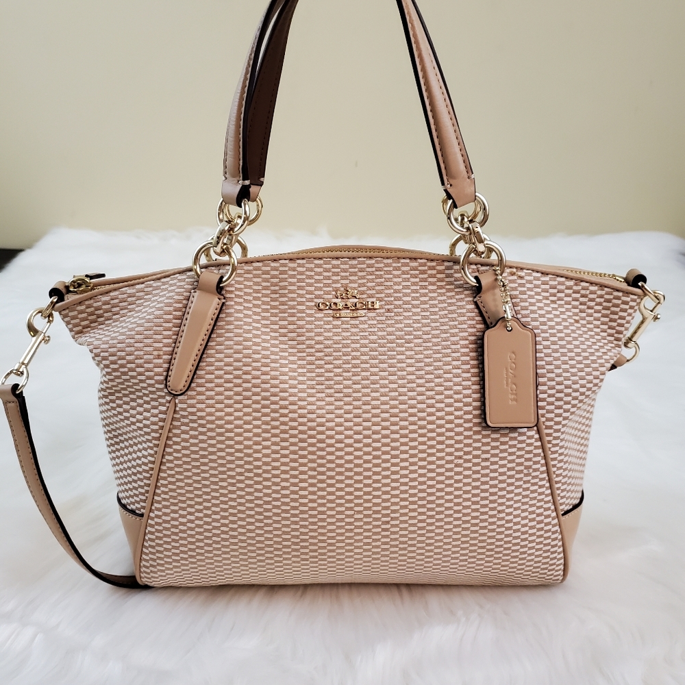 Coach Small Kelsey Satchel in Beechwood and Milk